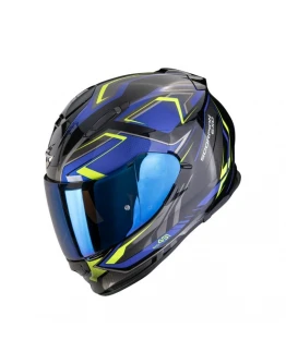 Cască integrală SCORPION EXO-491 ZUMO - Negru/Albastru/Galben fluo