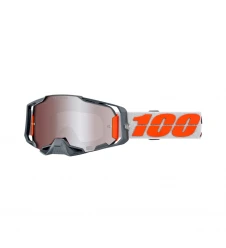 Ochelari motocross 100% ARMEGA HIPER Silver - lentilă Silver Mirror