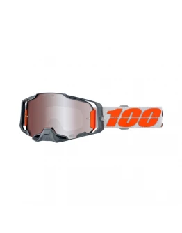 Ochelari motocross 100% ARMEGA HIPER Silver - lentilă Silver Mirror