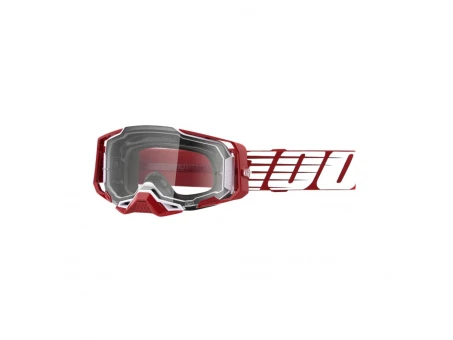 Ochelari 100% ARMEGA OVERSIZED DEEP RED - Rosu/Alb/Gri cu lentila transparenta
