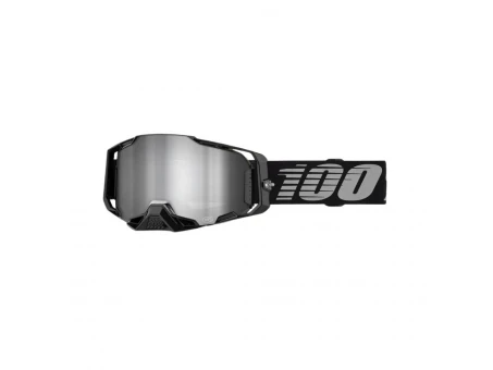 Ochelari 100% Armega Black Silver Mirror - Negru cu lentila argintie