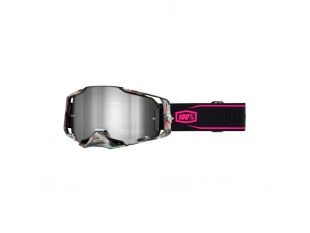 Ochelari 100% Armega Sarcelle lentilă oglindă argintie - Negru/Roz | 50005-00035