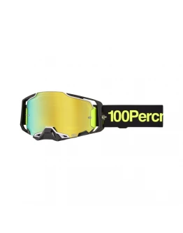 Ochelari 100% Armega Orban lentilă oglindă aurie - Negru/Galben