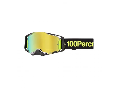 Ochelari 100% Armega Orban lentilă oglindă aurie - Negru/Galben | 50005-00044