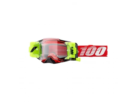Ochelari 100% ARMEGA FORECAST ROLL-OFF RED - Rosu/Alb/Galben fluo