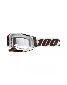 Ochelari 100% RACECRAFT 2 Snowbird - Maro/Alb cu lentila transparenta