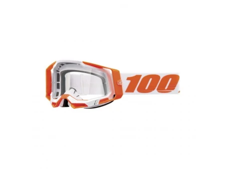 Ochelari 100% RACECRAFT 2 Orange - Portocaliu/Alb cu lentila transparenta