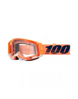 Ochelari 100% RACECRAFT 2 Coral - Portocaliu/Negru/Alb cu lentila transparenta
