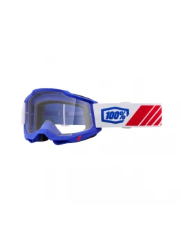 Ochelari moto 100% Accuri 2 Clear Lens - Rosu/Alb/Albastru