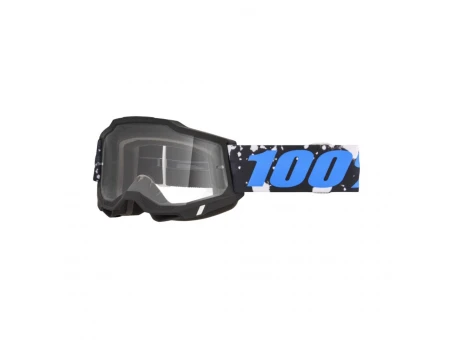 Ochelari Moto 100% ACCURI 2 Callisto - Negru/Alb/Albastru cu Lentila transparenta | 50013-00053