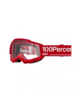 Ochelari motocross 100% Accuri 2 WOLG Clear Lens - Rosu/Alb