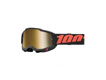 Ochelari 100% ACCURI 2 BOREGO - MIRROR GOLD LENS culoare negru/portocaliu
