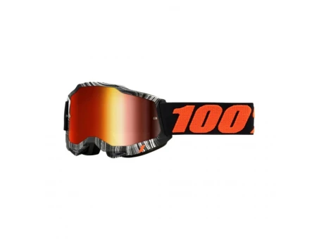 Ochelari 100% ACCURI 2 GEOSPACE - lentila rosie oglinda culoare negru/alb/portocaliu
