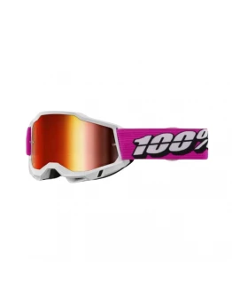 Ochelari 100% Accuri 2 Roy cu lentila oglinda - Alb/Roz/rosu