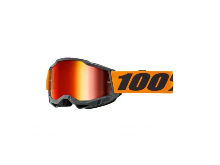 Ochelari Off Road 100% Accuri 2 Orange cu lentila oglinda - Negru/Portocaliu