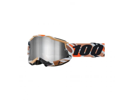 Ochelari Off Road 100% Accuri 2 Flea cu lentila oglinda - Gri/Maro/Portocaliu/Negru