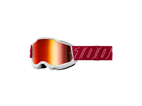 Ochelari Moto 100% ACCURI 2 Redline – Rosu/Alb cu Lentila Oglinda Red | 50014-00051