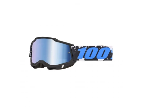 Ochelari Moto 100% ACCURI 2 Ferrani - Negru/Portocaliu cu Lentila Oglinda | 50014-00053