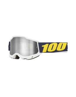 Ochelari moto 100% Accuri 2 WOLG Mirror Silver Lens - Alb