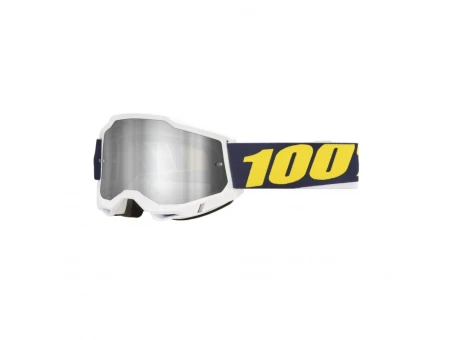 Ochelari moto 100% Accuri 2 WOLG Mirror Silver Lens - Alb | 50014-00055