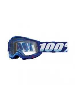 Ochelari 100% Accuri 2 Enduro Moto Blue - Albastru/Alb cu lentila dubla transparenta