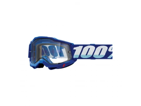 Ochelari 100% Accuri 2 Enduro Moto Blue - Albastru/Alb cu lentila dubla transparenta