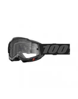 Ochelari 100% ACCURI 2 Enduro Moto BLACK - Negru,Gri cu lentila transparenta