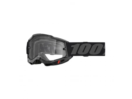 Ochelari 100% ACCURI 2 Enduro Moto BLACK - Negru/Gri cu lentila transparenta
