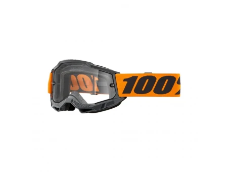 Ochelari 100% ACCURI 2 Enduro Moto Orange - Negru/Portocaliu cu lentila transparenta