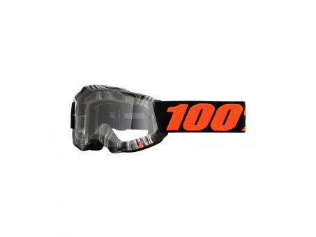 Ochelari 100% ACCURI 2 Youth/Junior GEOSPCE - Negru/Alb/Portocaliu cu lentila transparenta