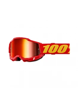 Ochelari motocross copii 100% Accuri 2 Youth Junior Mirror Silver Lens - Rosu/Negru