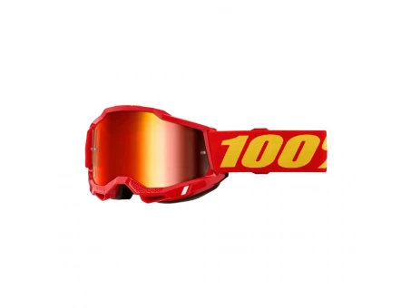 Ochelari motocross copii 100% Accuri 2 Youth Junior Mirror Silver Lens - Rosu/Negru | 50025-00013
