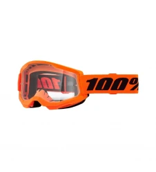 Ochelari Moto 100% Strata 2 Neon Orange Lentilă Clară - Portocaliu fluo