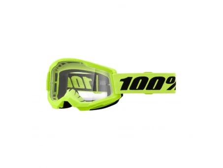Ochelari 100% STRATA 2 Neon Yellow - Galben fluo cu lentila transparenta