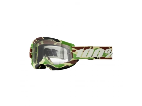 Ochelari motocross 100% Strata 2 War Camo Clear Lens - Verde/Camo | 50027-00024
