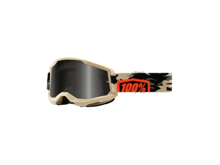 Ochelari 100% STRATA 2 SAND KOMBAT - Bej/Negru cu lentila fumurie