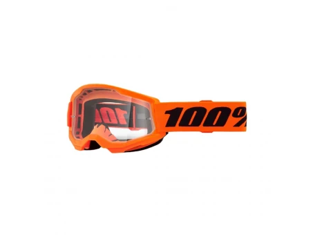 Ochelari 100% STRATA 2 YOUTH JUNIOR NEON ORANGE - Portocaliu/Negru cu lentila transparenta