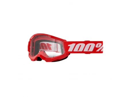 Ochelari 100% STRATA 2 YOUTH JUNIOR RED - Rosu/Alb cu lentila transparenta