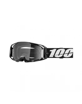 Ochelari Motocross 100% Armatic Black Lentilă Clara - Negru/Alb