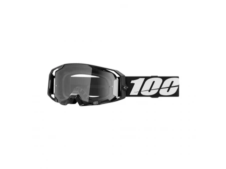 Ochelari Motocross 100% Armatic Black Lentilă Clara - Negru/Alb | 50059-00001