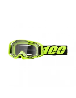 Ochelari Motocross 100% Armatic Neon Yellow Lentilă Clara - Negru/Galben fluo