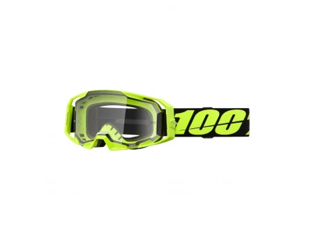 Ochelari Motocross 100% Armatic Neon Yellow Lentilă Clara - Negru/Galben fluo | 50059-00004