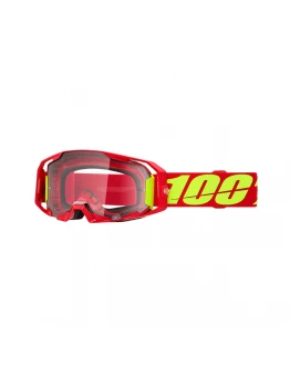 Ochelari Motocross 100% Armatic Red Lentilă Clara - Rosu/Galben fluo