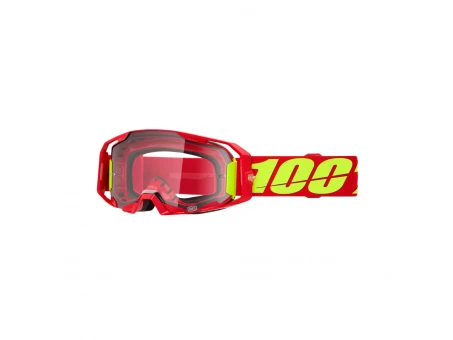 Ochelari Motocross 100% Armatic Red Lentilă Clara - Rosu/Galben fluo | 50059-00005