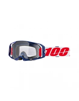Ochelari Motocross 100% Armatic Mach Z Lentilă Clara - Albastru/Alb/Rosu	