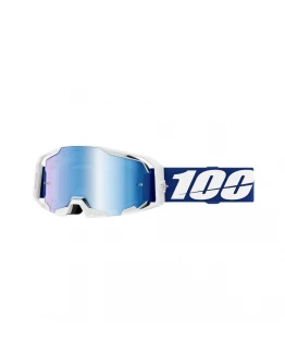Ochelari Motocross 100% Armatic Best Lentilă Blue Mirror - Albastru/Alb