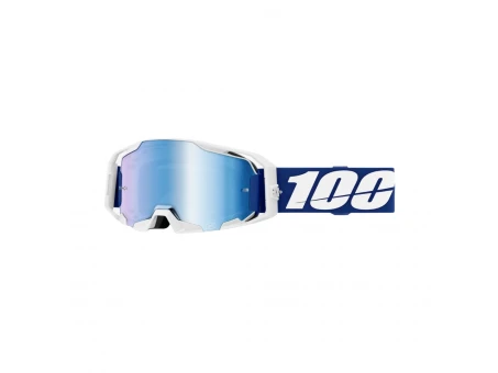 Ochelari Motocross 100% Armatic Best Lentilă Blue Mirror - Albastru/Alb | 50060-00002