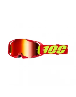 Ochelari Motocross 100% Armatic Red Lentilă Red Mirror - Rosu/Galben fluo	