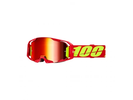 Ochelari Motocross 100% Armatic Red Lentilă Red Mirror - Rosu/Galben fluo | 50060-00005
