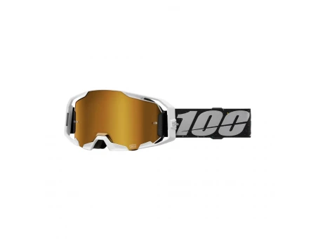 Ochelari Motocross 100% Armatic RapidRacer Lentilă Gold Mirror - Negru/Gri | 50060-00007